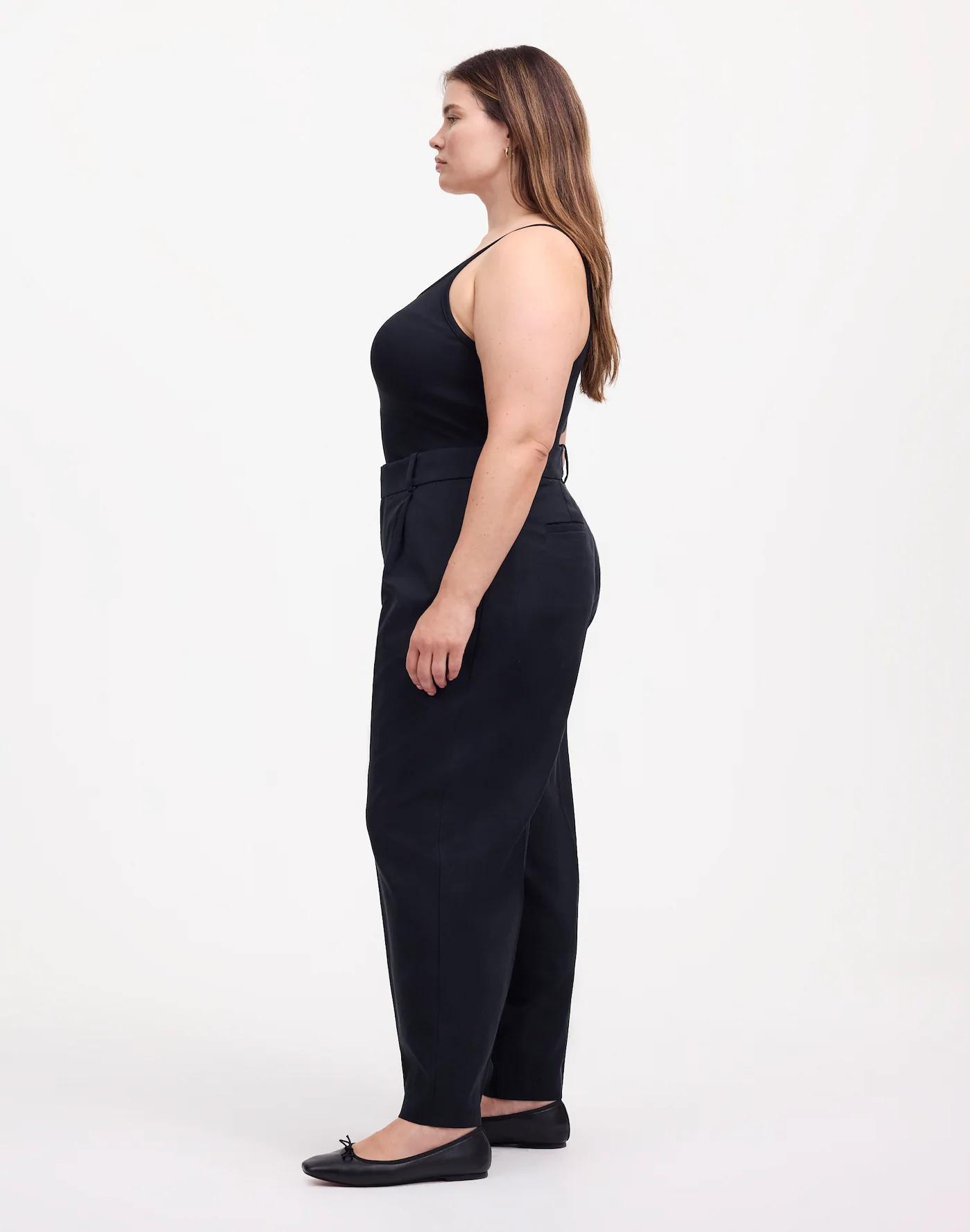 Plus Slouchy Straight Pants in Drapey Twill Product Image