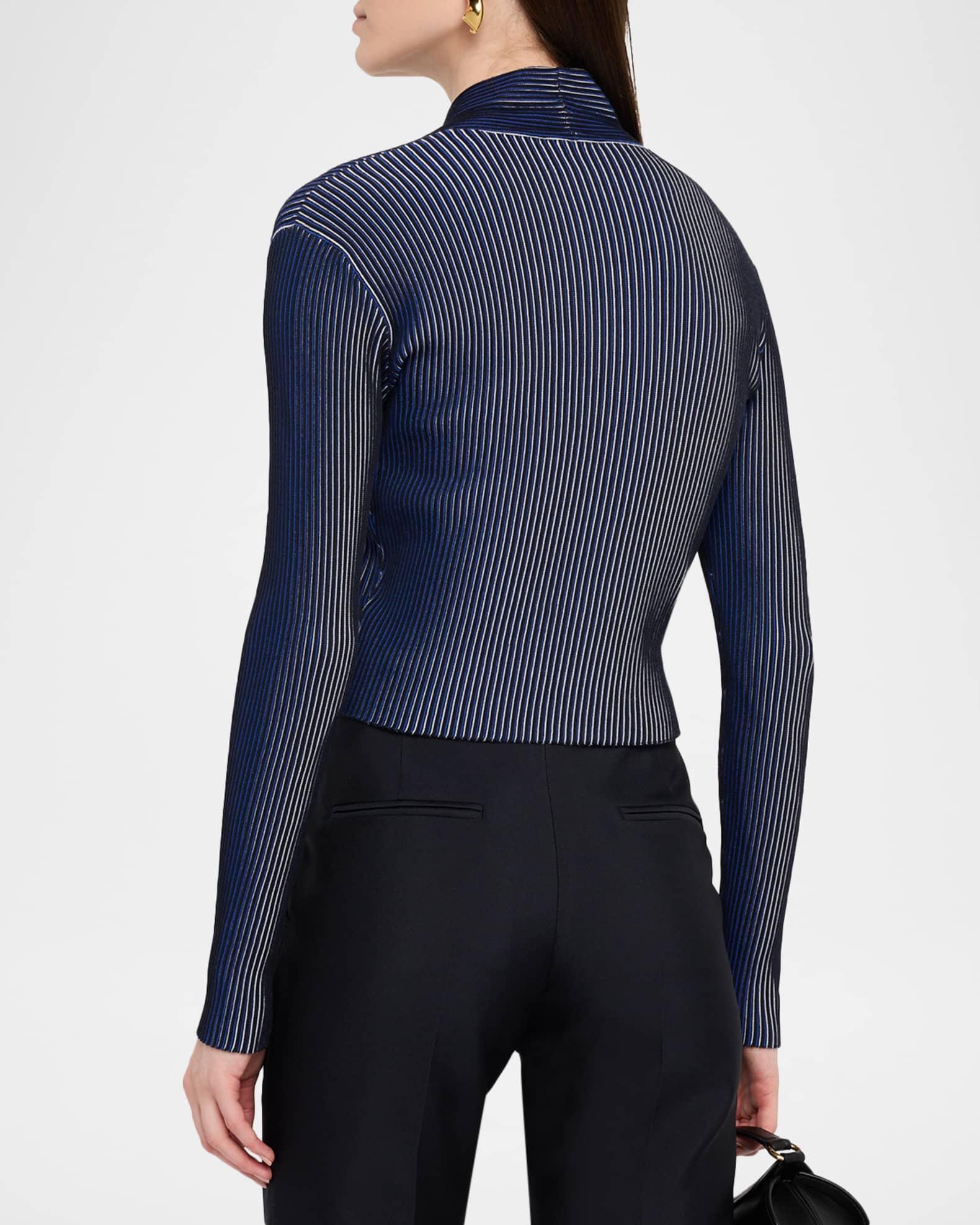 Button-Down Striped Knit Cardigan Product Image