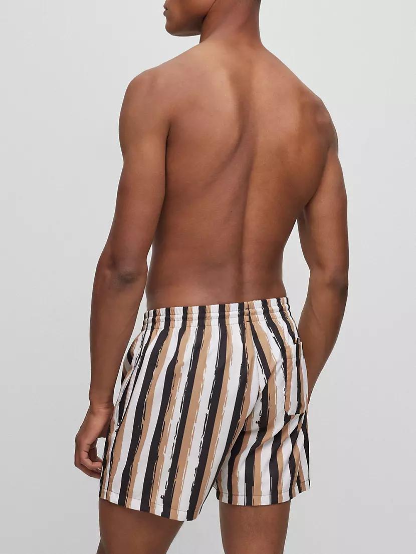 Striped Swim Shorts In Quick-Drying Fabric Product Image