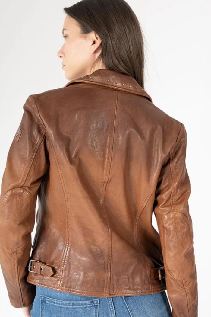 Ombre Studded Leather Jacket Product Image