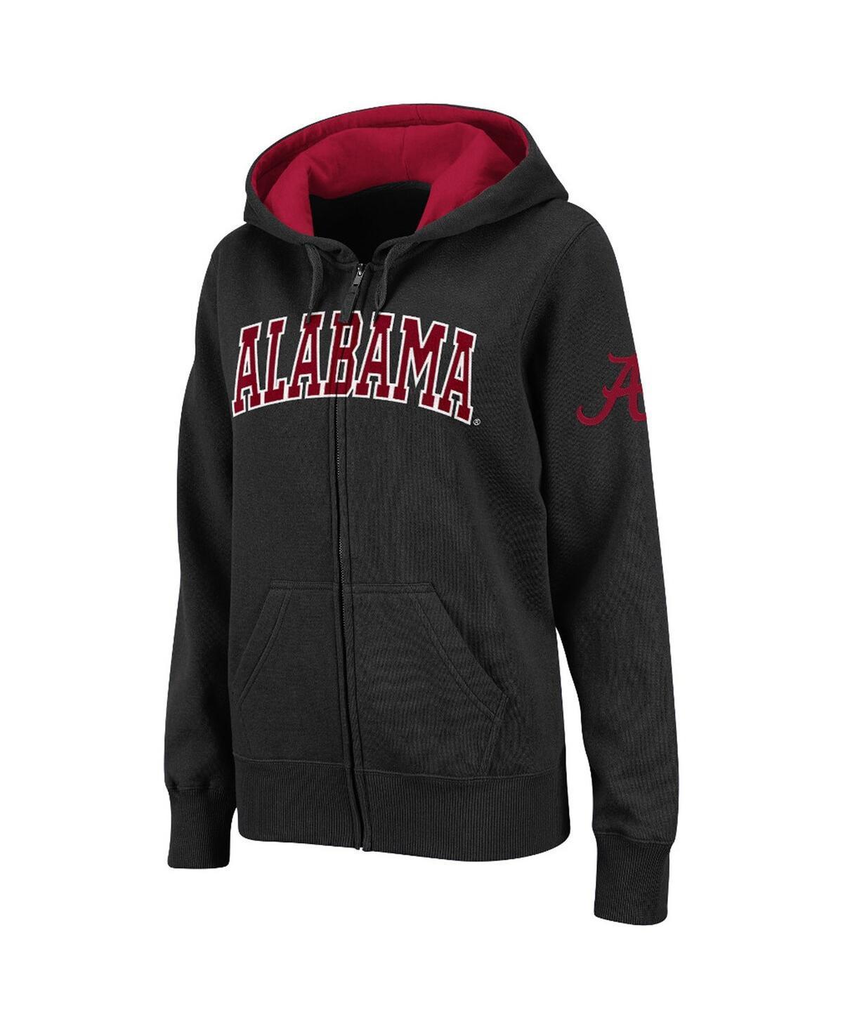 Women's Stadium Athletic Black Alabama Crimson Tide Arched Name Full-Zip Hoodie, Size: Medium Product Image