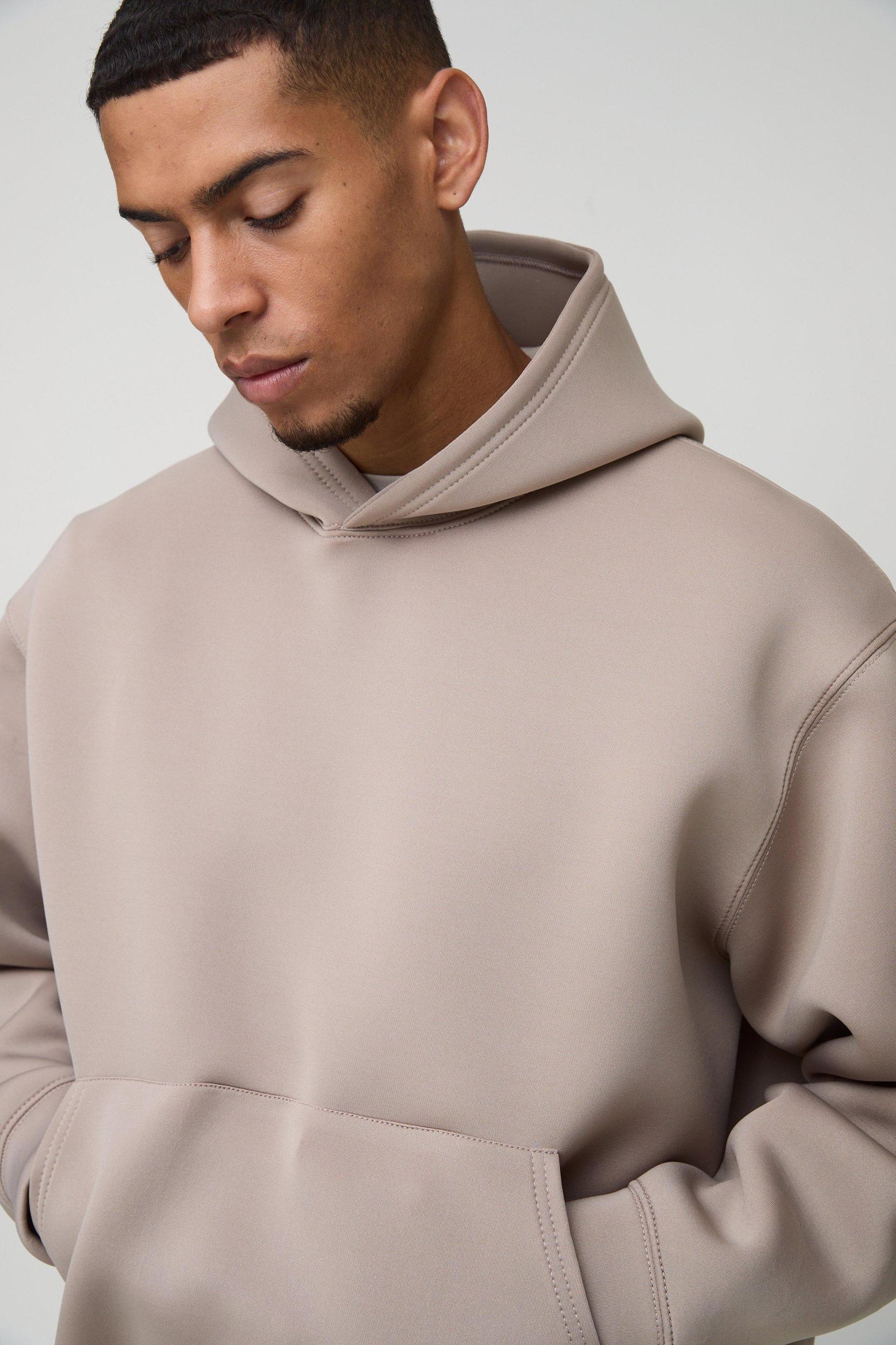 Oversized Boxy Bonded Scuba Hoodie | boohooMAN USA Product Image