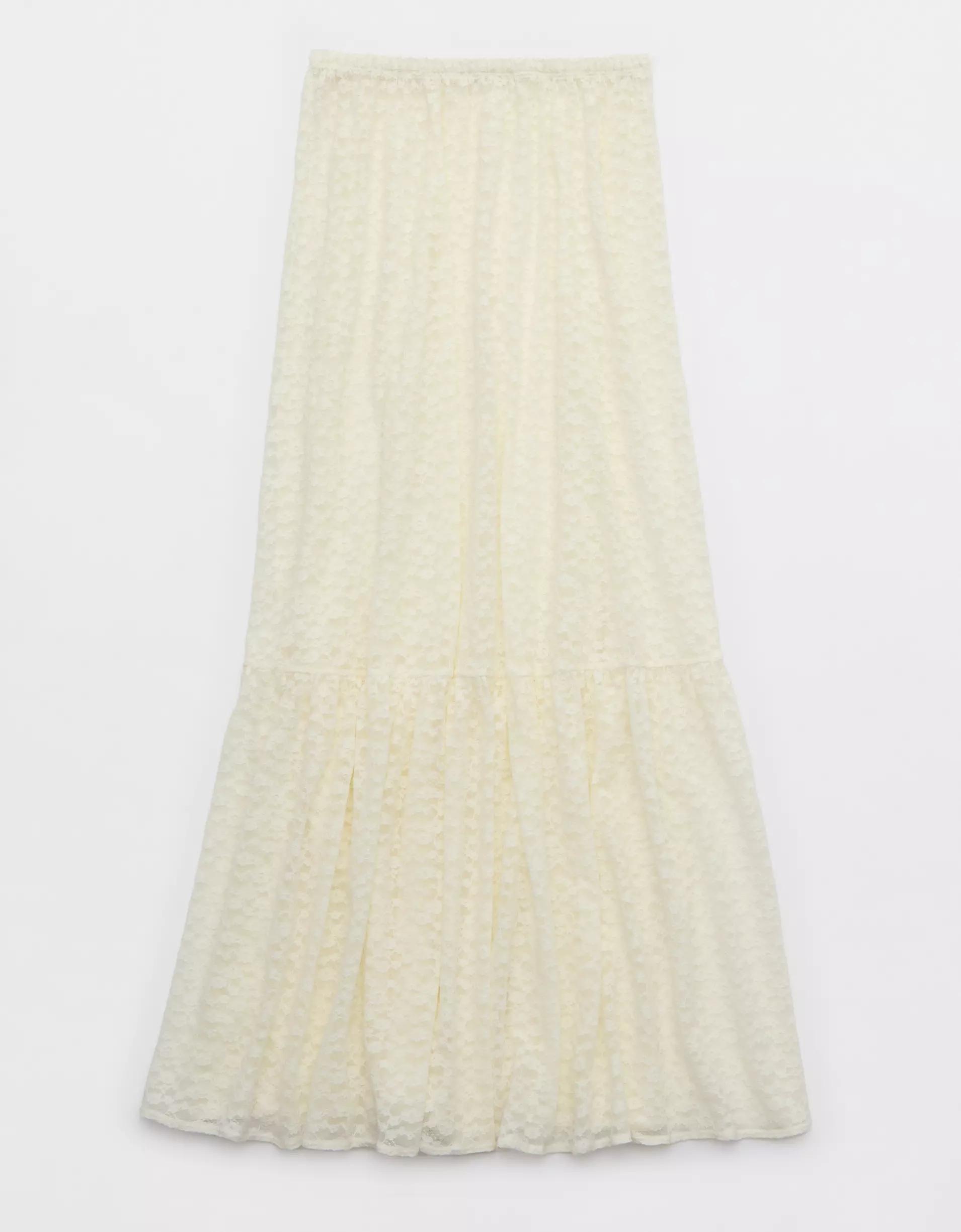 Aerie Tiered Lace Maxi Skirt Product Image