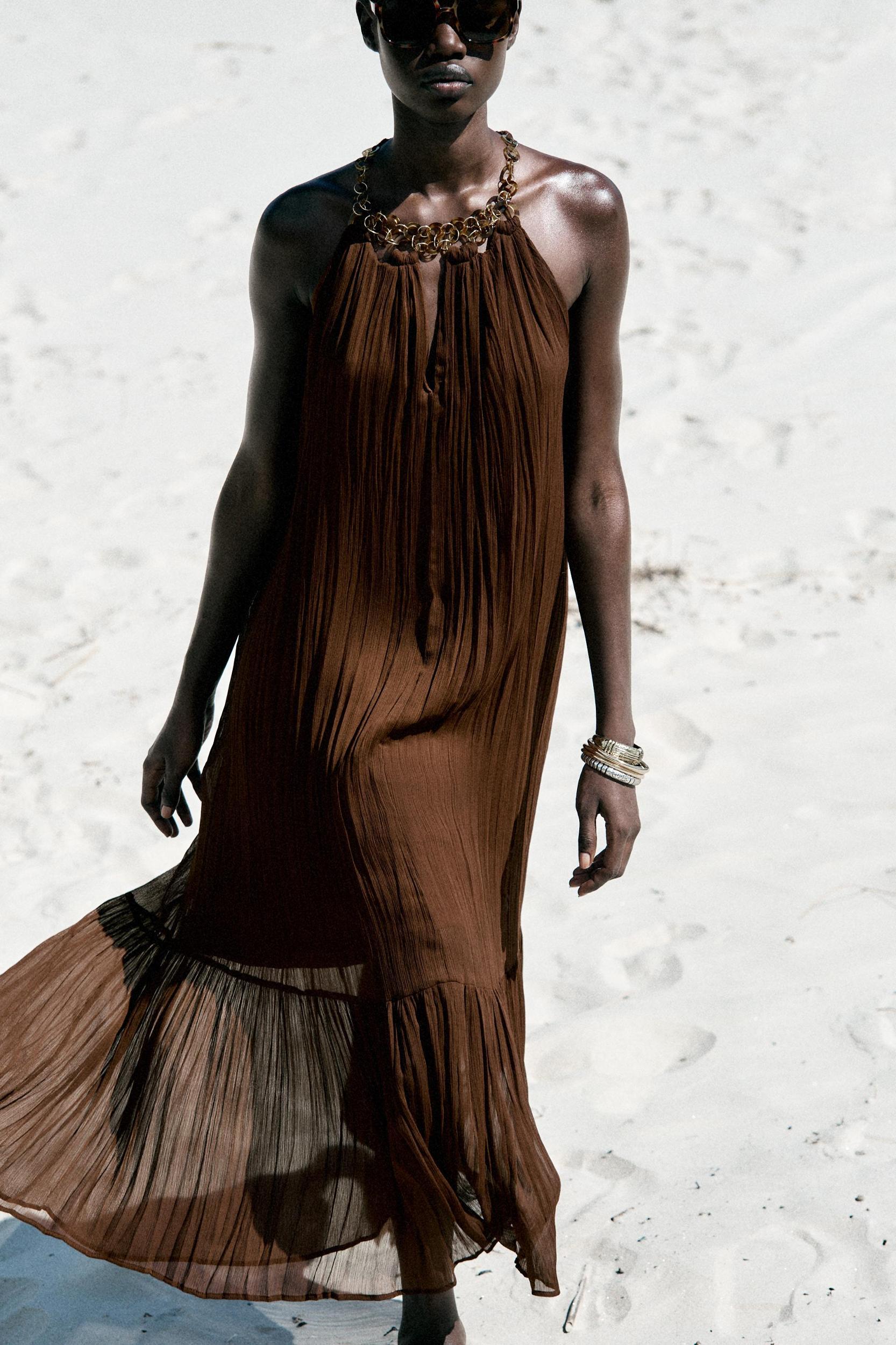 GROMMET HALTER MIDI DRESS Product Image