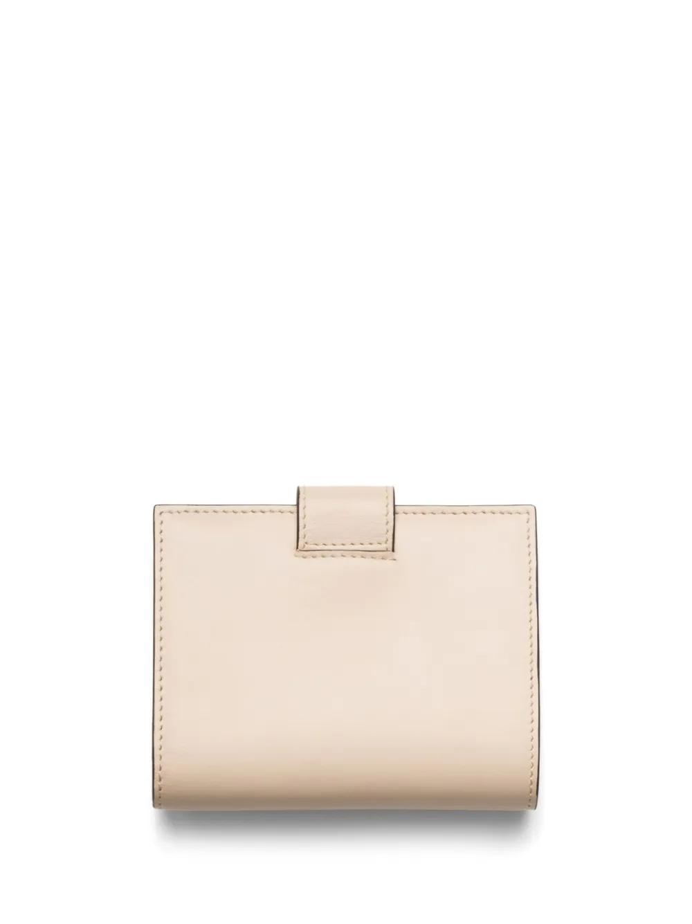 PRADA Small Leather Bi-fold Wallet In Nude Product Image