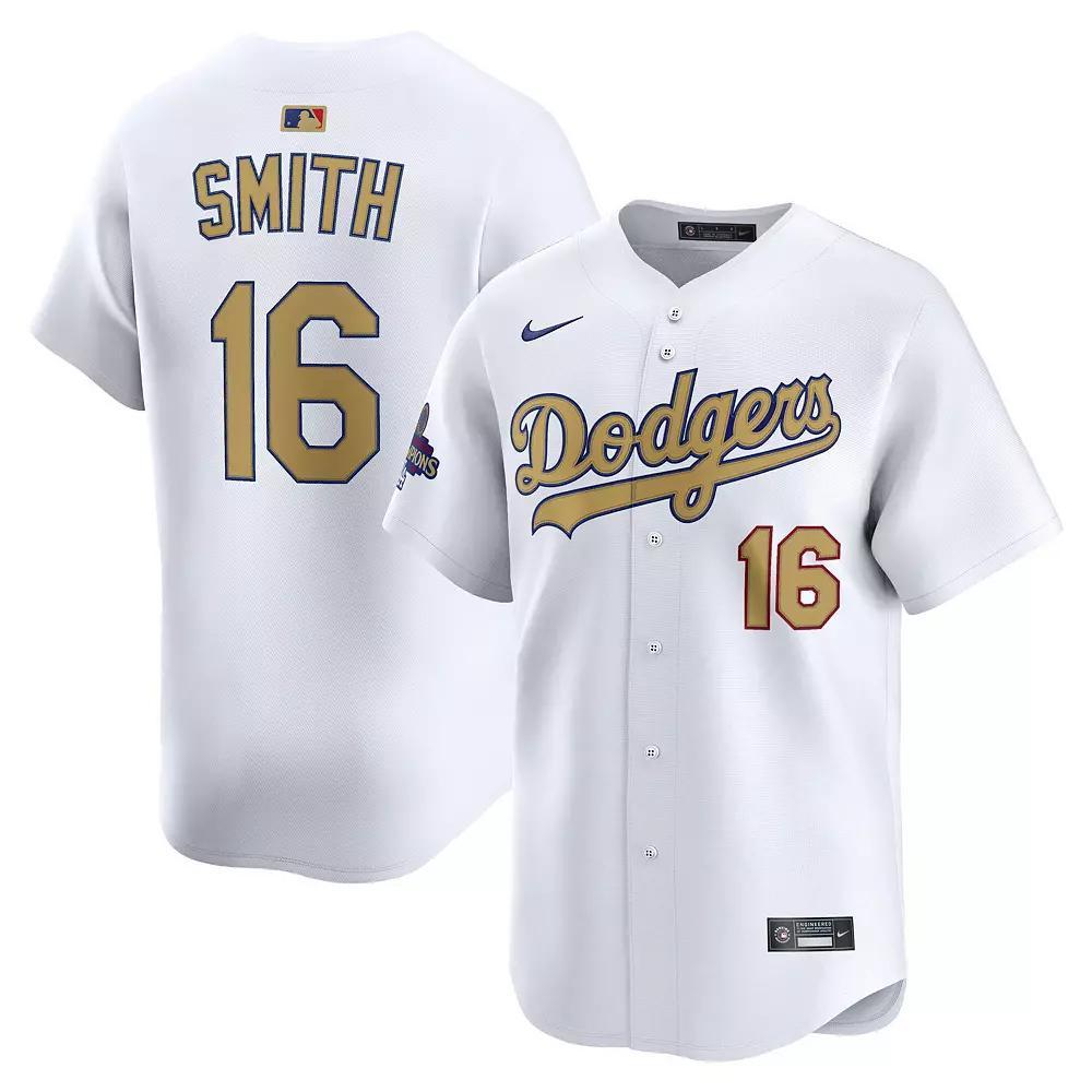 Men's Nike Will Smith White Los Angeles Dodgers 2025 Gold Collection Limited Jersey, Size: 4XL Product Image