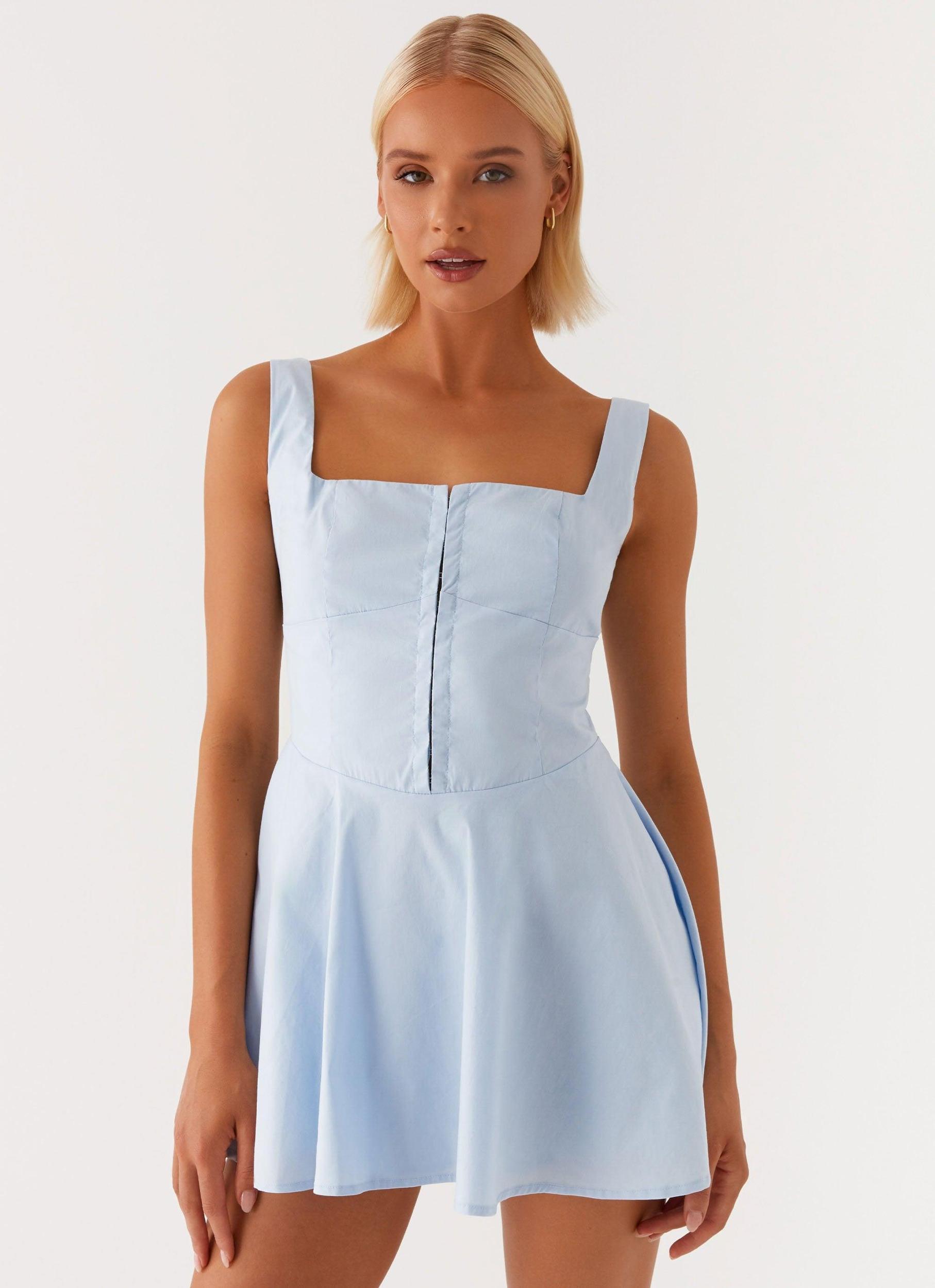 The Isle Mini Dress - Blue Product Image