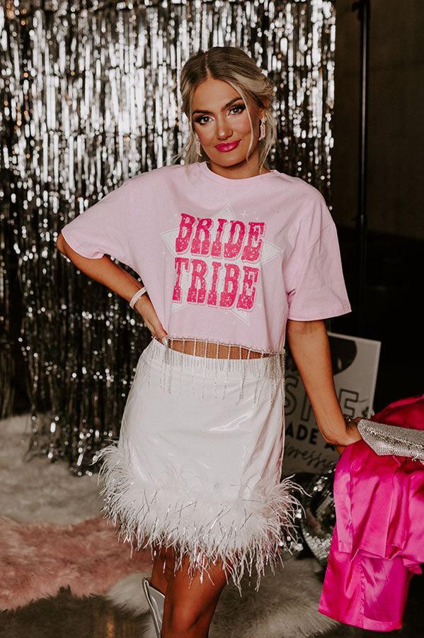 Bride Tribe Rhinestone Tassel Top in Pink Product Image