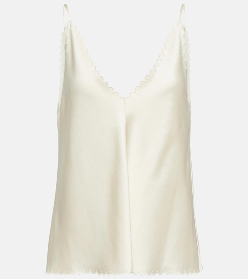 JIL SANDER Scalloped Camisole In White Product Image