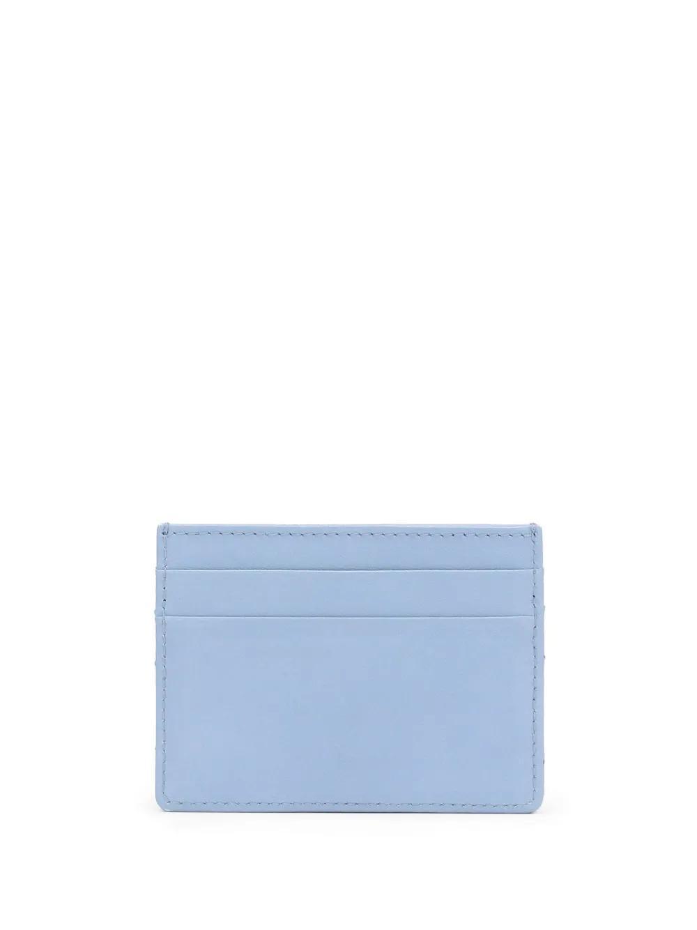 DOLCE & GABBANA Devotion Leather Cardholder In Blue Product Image