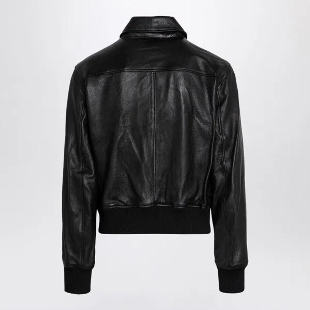 AMI ALEXANDRE MATTIUSSI Classic Vintage Lamb Leather Jacket In Black Product Image