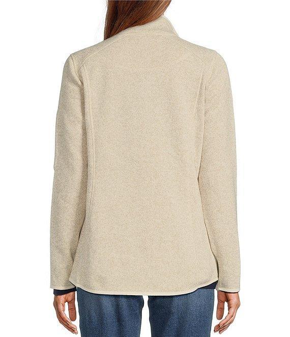 L.L.Bean Fleece Knit Stand Collar Long Sleeve Full Zip Sweater Jacket Product Image