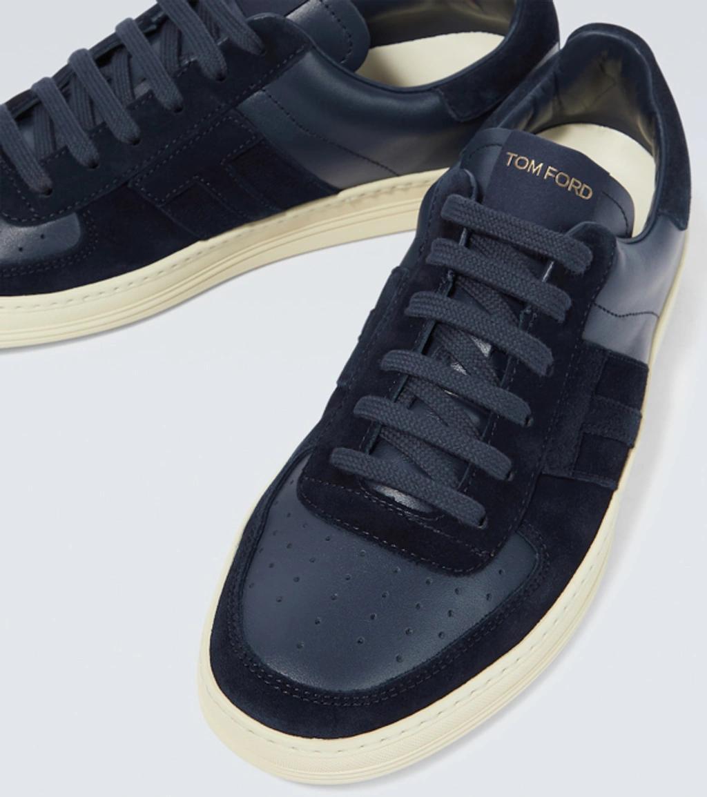 TOM FORD Men's Radcliffe Leather Low-top Sneakers In Blue Product Image