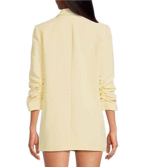 Gianni Bini Jemma Ruched 3/4 Sleeve Shawl Collar Twill Boyfriend Blazer Product Image