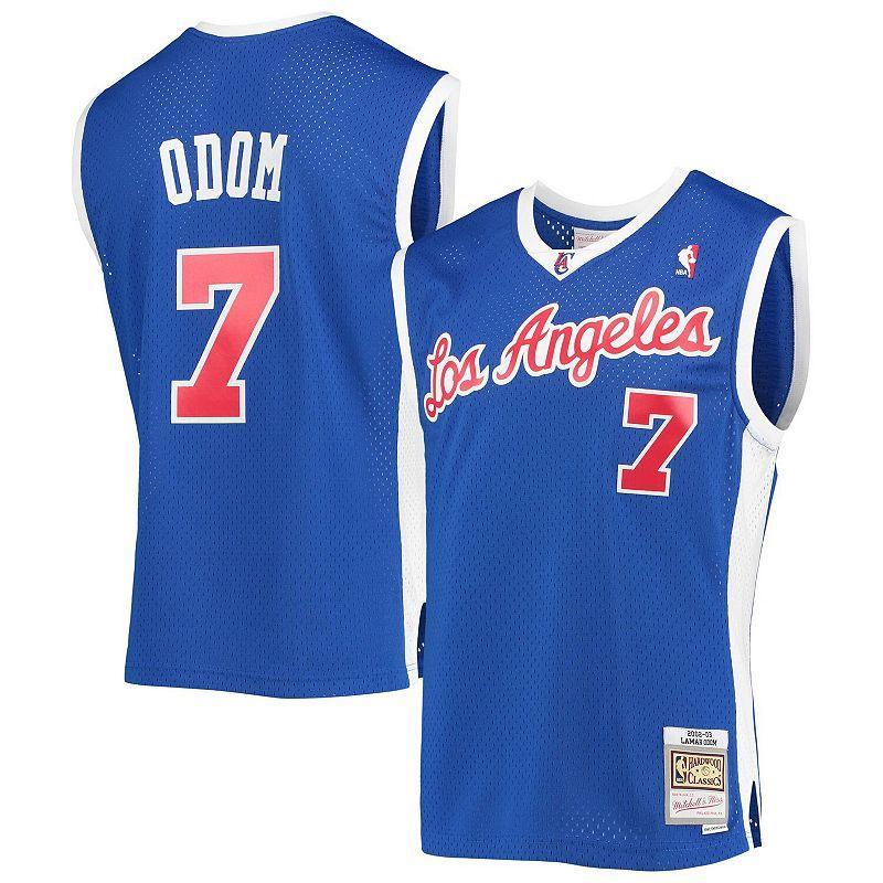 Men's Mitchell & Ness Lamar Odom Royal LA Clippers 2002-03 Hardwood Classics Swingman Jersey, Size: Small, Blue Product Image
