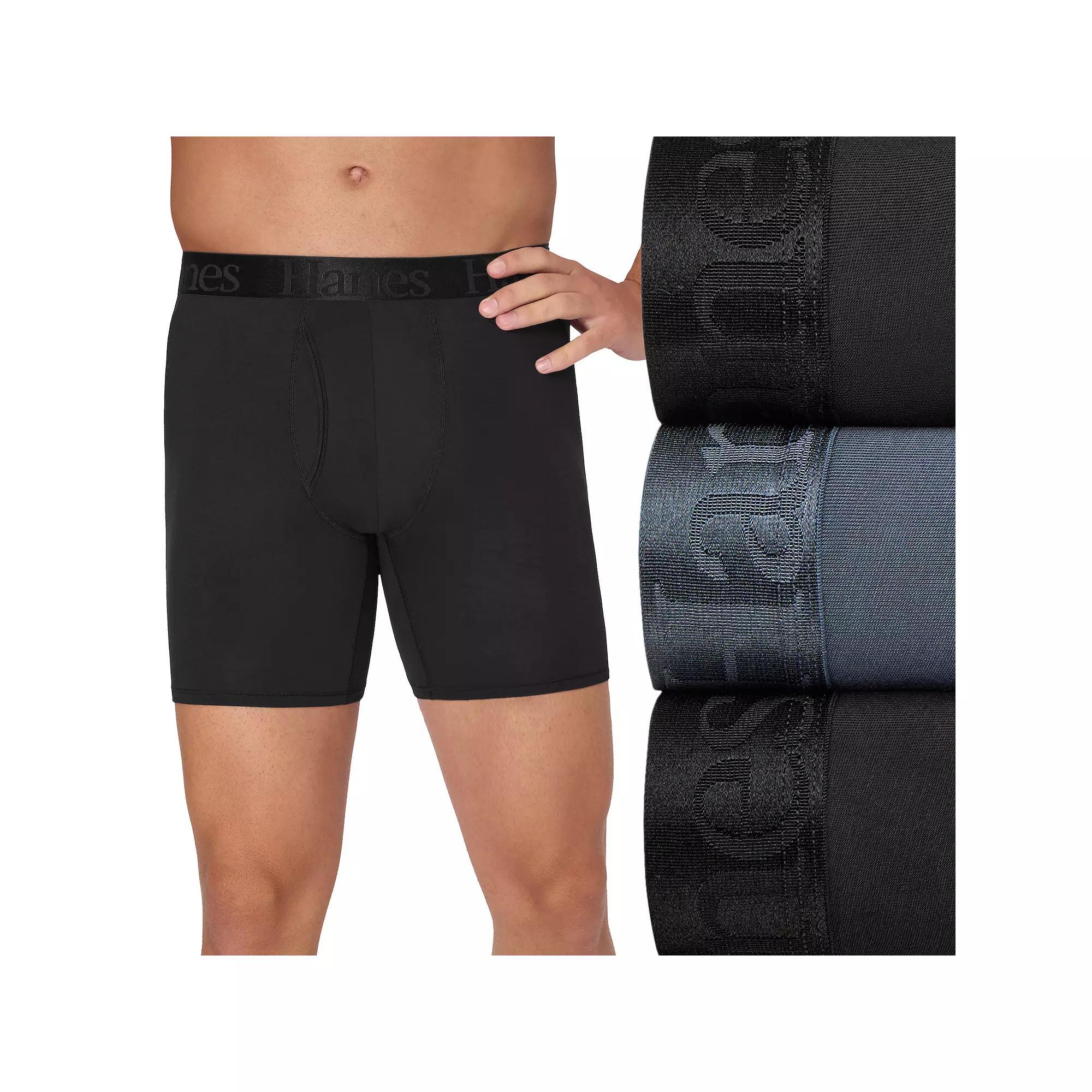 Men&#x27;s Hanes® Originals 3-Pack Ultimate SuperSoft Boxer Briefs with Total Support Pouch,  Product Image
