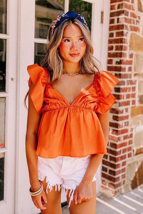 Stay Here Awhile Peplum Top In Rust Product Image