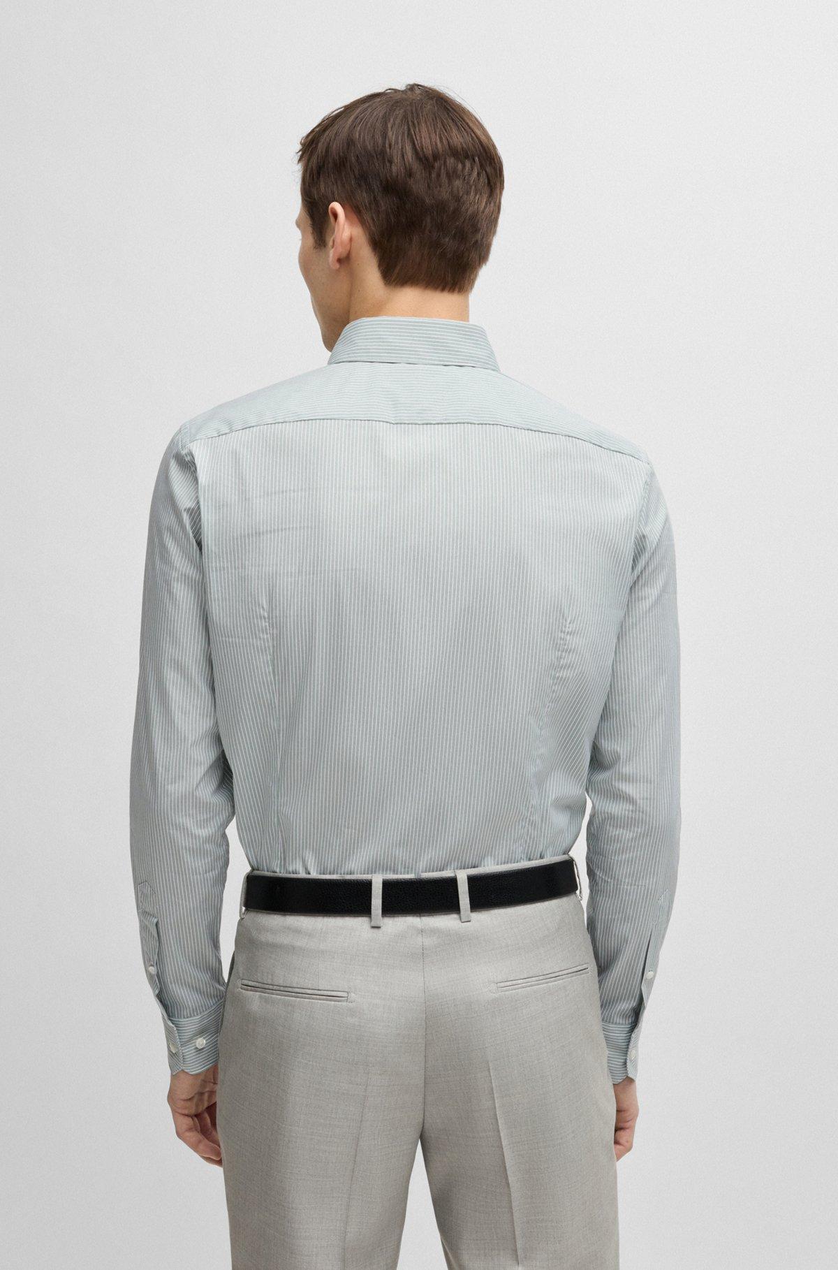 Slim-fit shirt in striped cotton Product Image