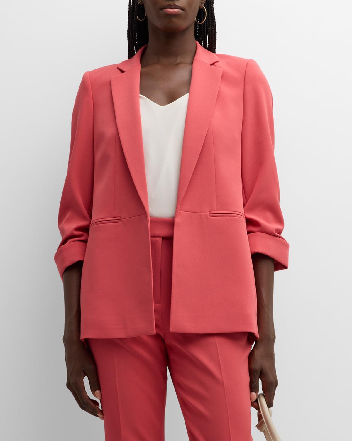 Womens Stella Ruched Open-Front Blazer Product Image