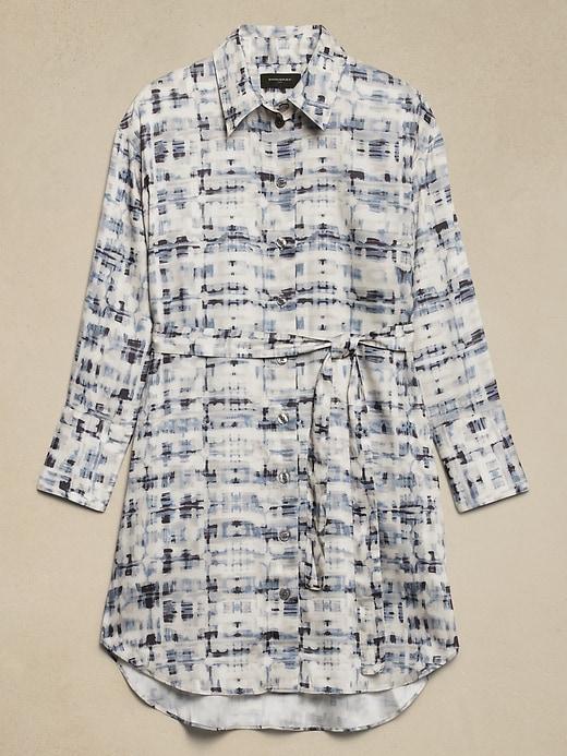 Satin Mini Shirtdress Product Image