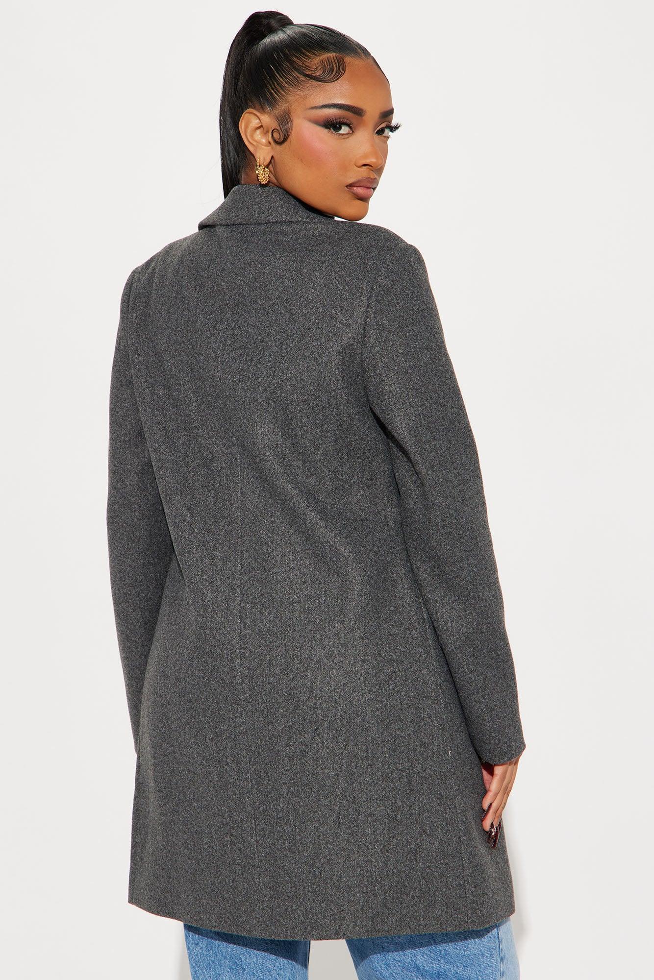 Kim Wool Coat - Heather Grey Product Image