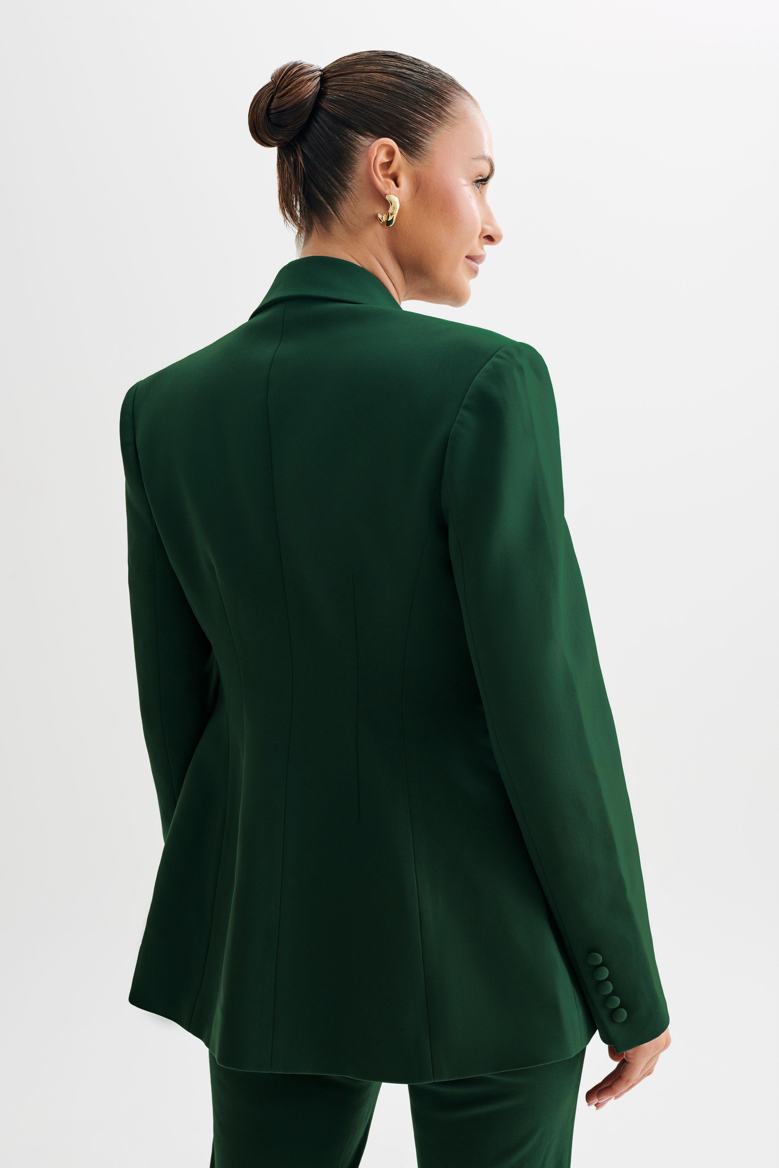 Greer Hourglass Suiting Blazer - Forest Green Product Image