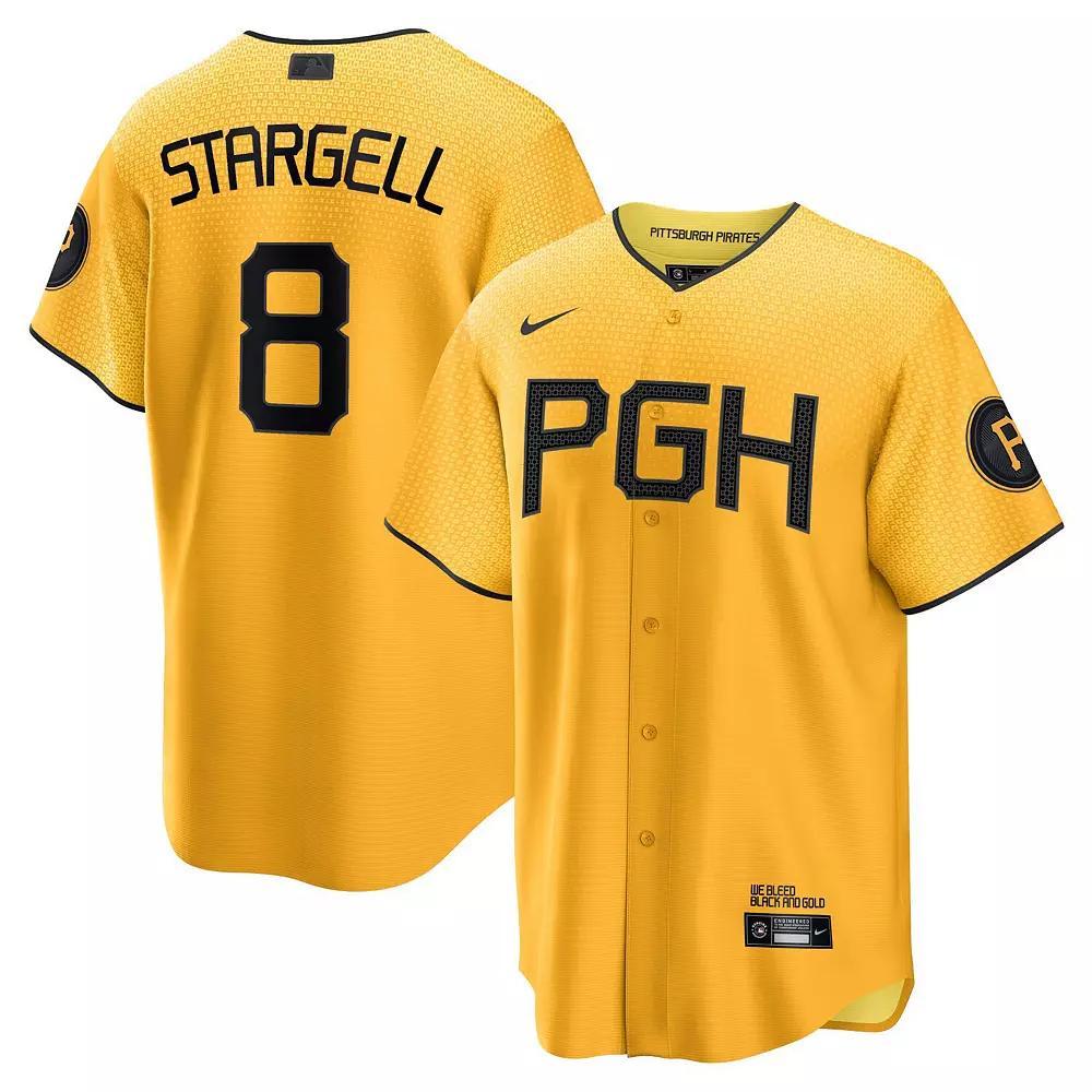 Men's Nike Willie Stargell Gold Pittsburgh Pirates 2023 City Connect Replica Player Jersey,  Product Image