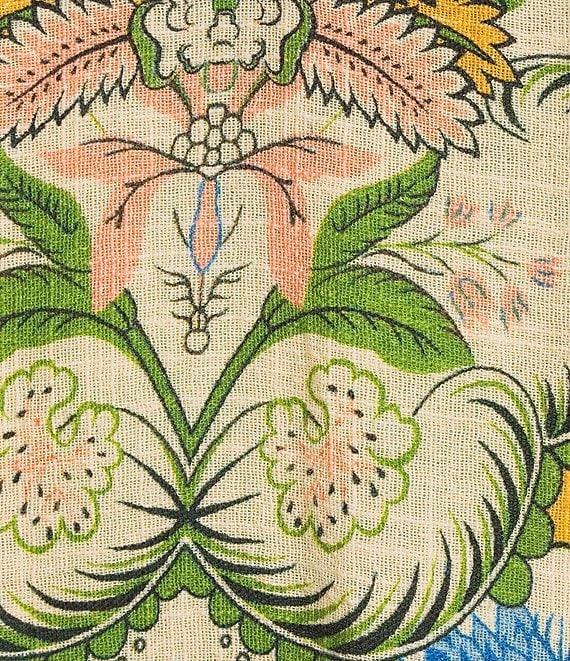 A Loves A Woven Floral Print Split Round Neck Long Bell Sleeve Coordinating Blouse Product Image