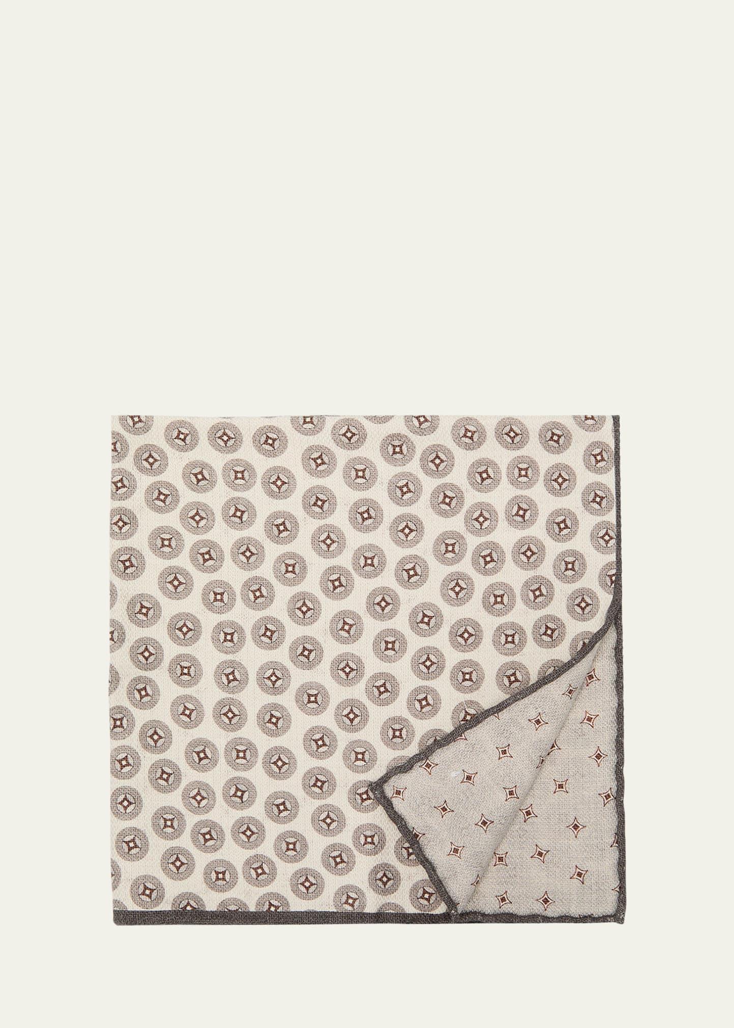 Men's Geometric Design Silk Pocket Square Product Image