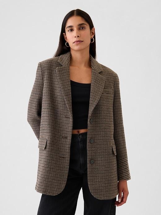 Relaxed Houndstooth Blazer Product Image