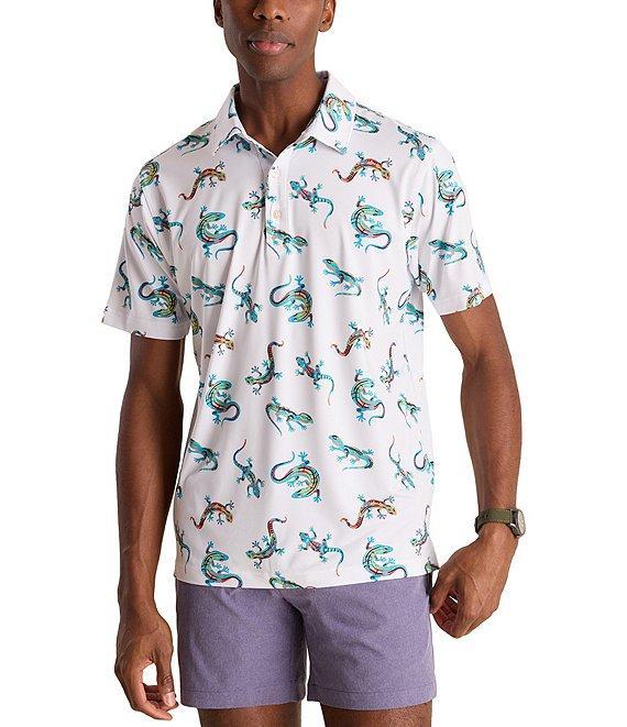 Chubbies Busy Lizard Short Sleeve Printed Peformance Polo Shirt Product Image