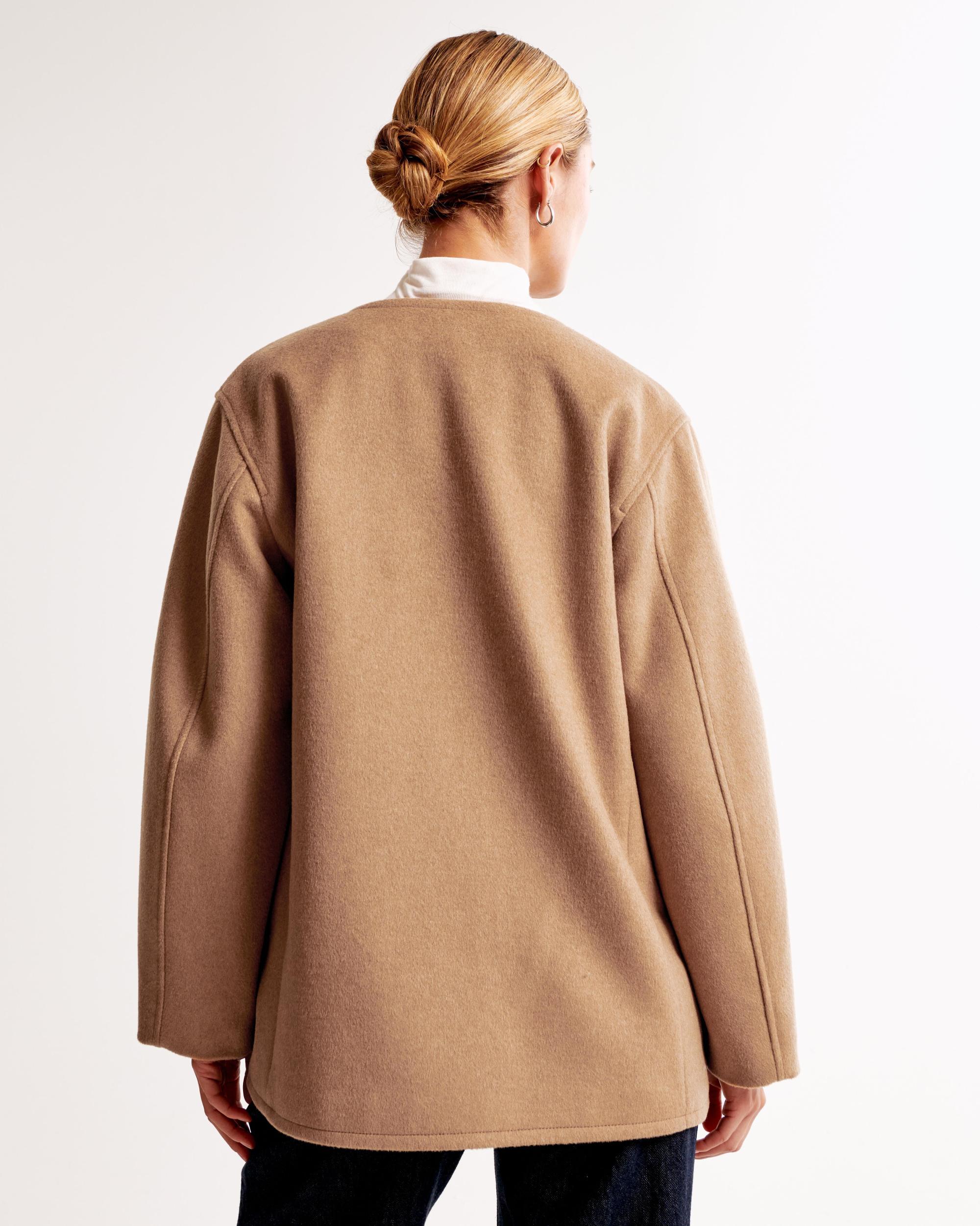 Removable Scarf Wool-Blend Coat Product Image