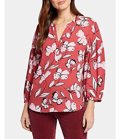 Nydj Paulina Floral Print Peasant Top Product Image