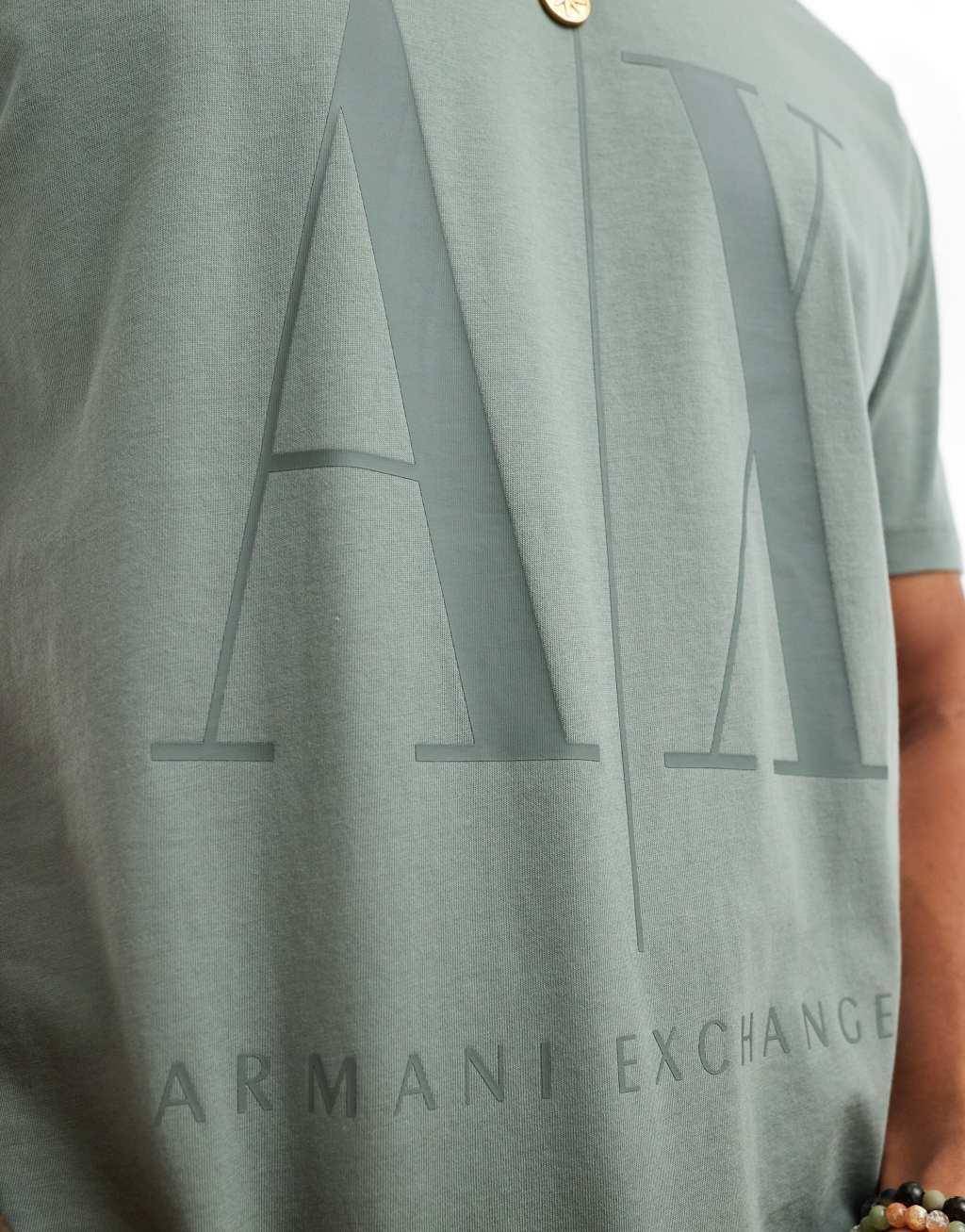 Armani Exchange chest logo T-shirt in green Product Image