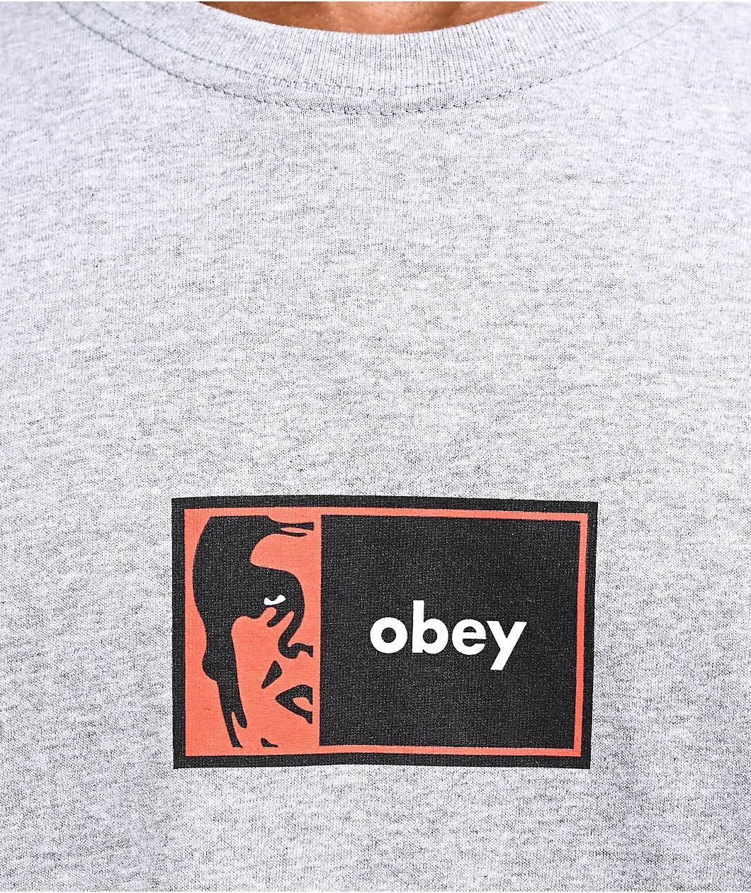 Obey Icon Bar Heather Grey T-Shirt Product Image