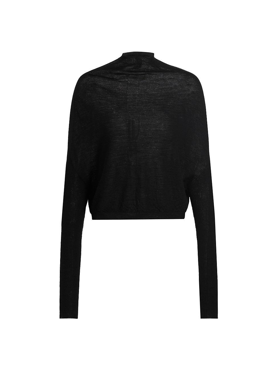 Womens Wool Cropped Crater-Knit Sweater Product Image