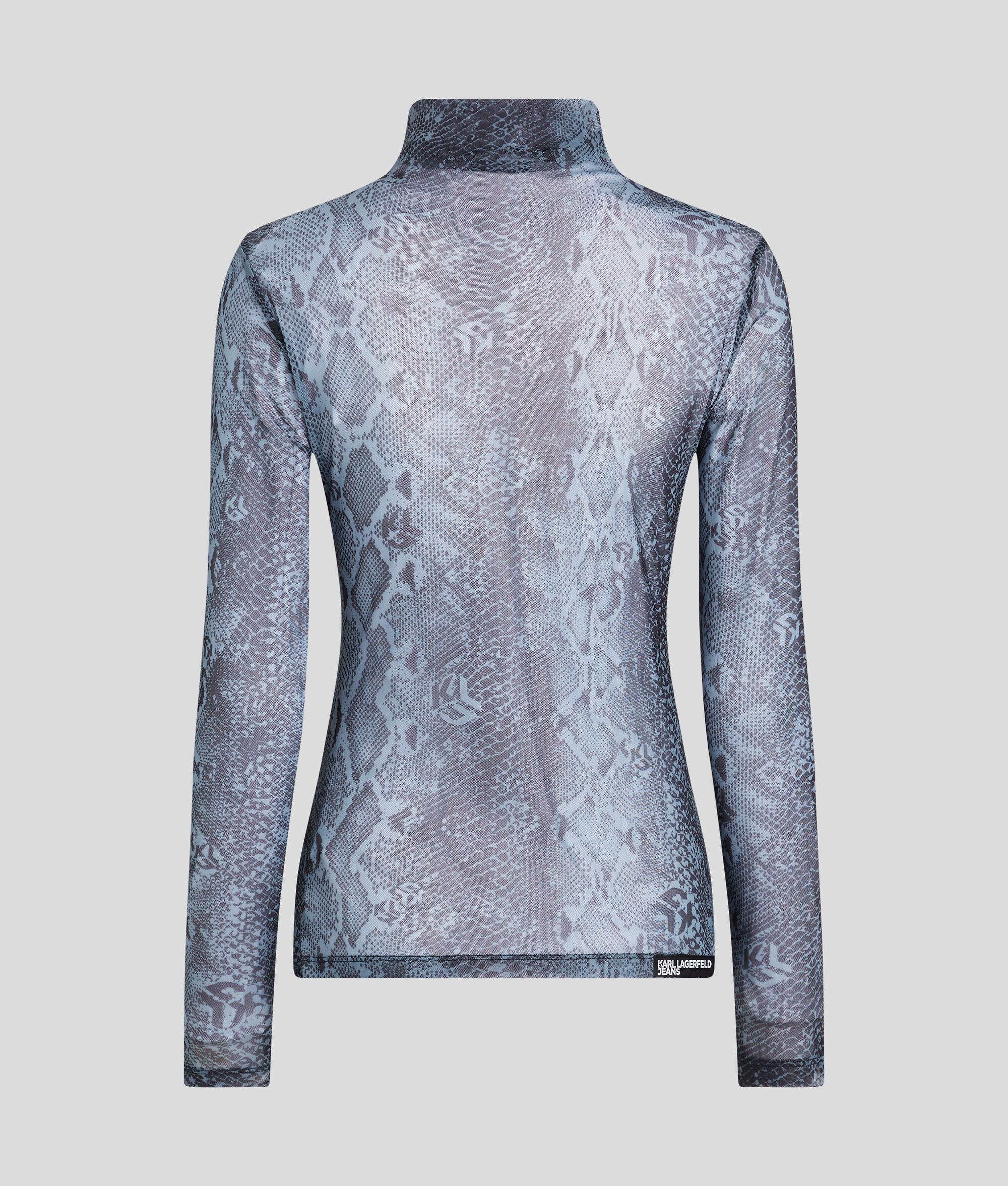 SNAKE-PRINT LONG-SLEEVED MESH TOP Product Image