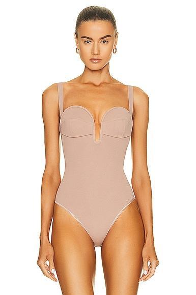 ALAÏA Cup Angie Bodysuit In Nude Product Image