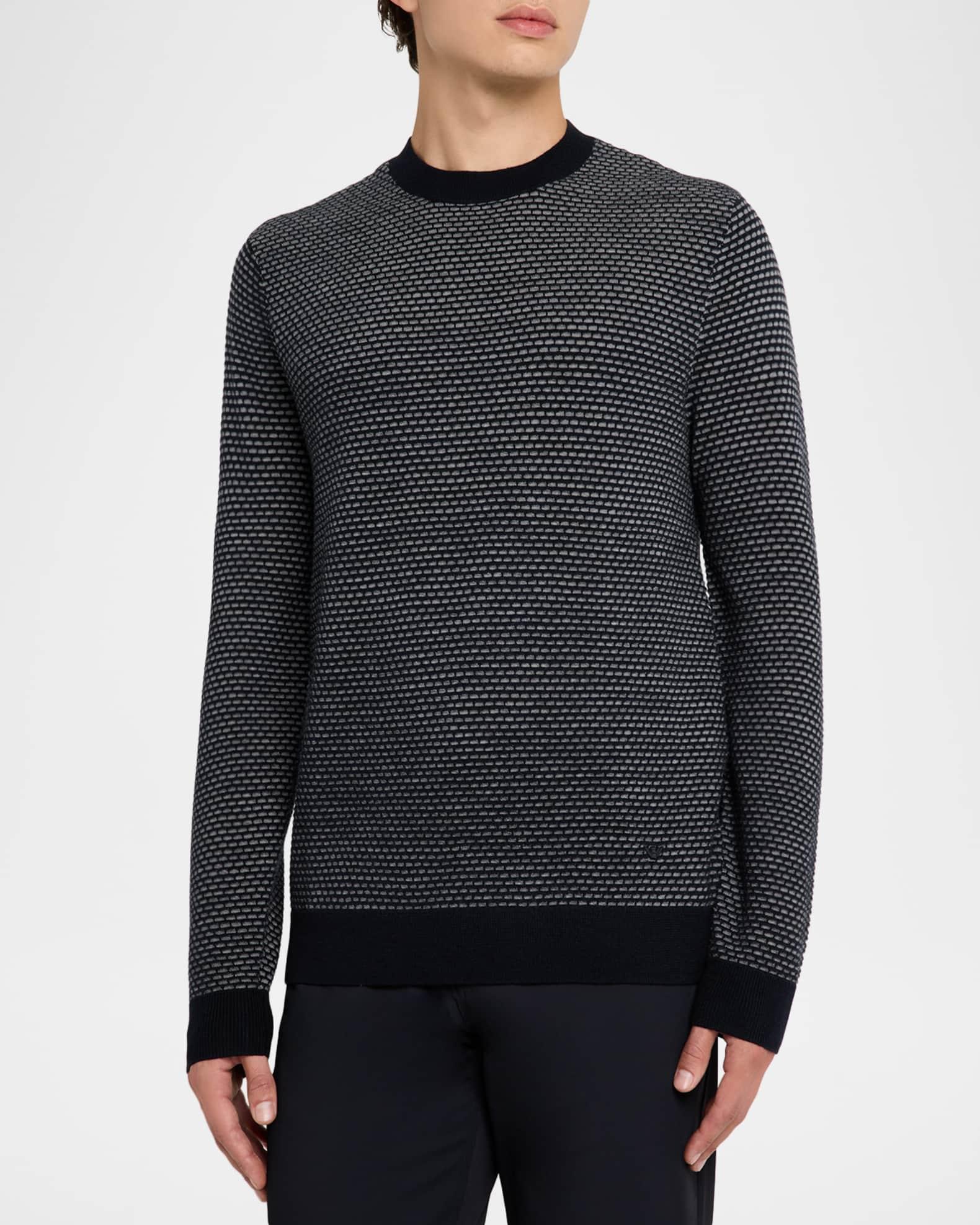 Men's Wool Knit Jacquard Crewneck Sweater Product Image