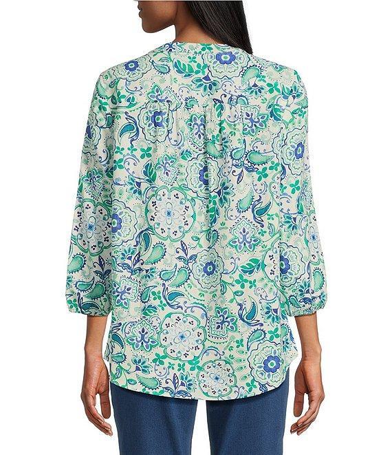 Jones New York Linen Blend V-Neck 3/4 Sleeve Tunic Product Image