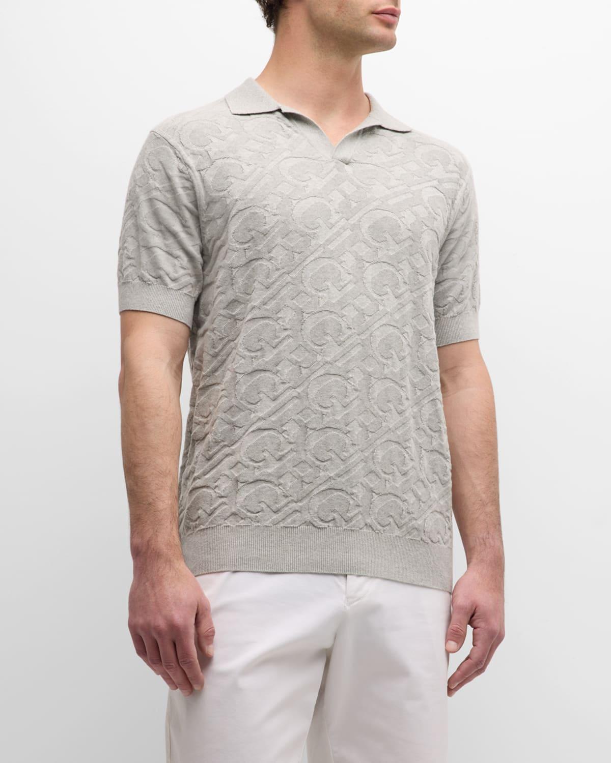 Mens Millard Textured Logo Knit Polo Shirt Product Image