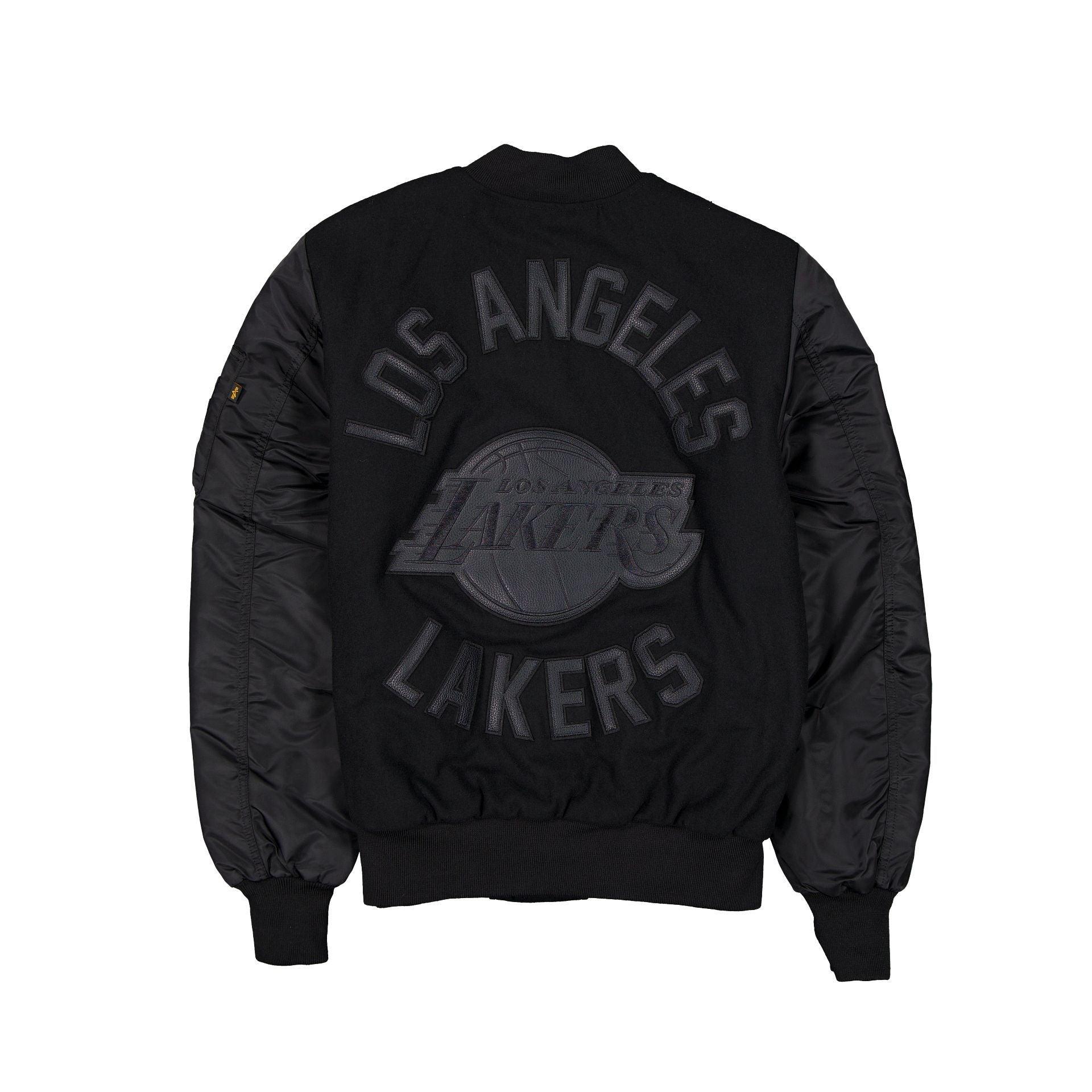 Alpha Industries x Los Angeles Lakers MA-1 Wool Varsity Jacket Black Male Product Image