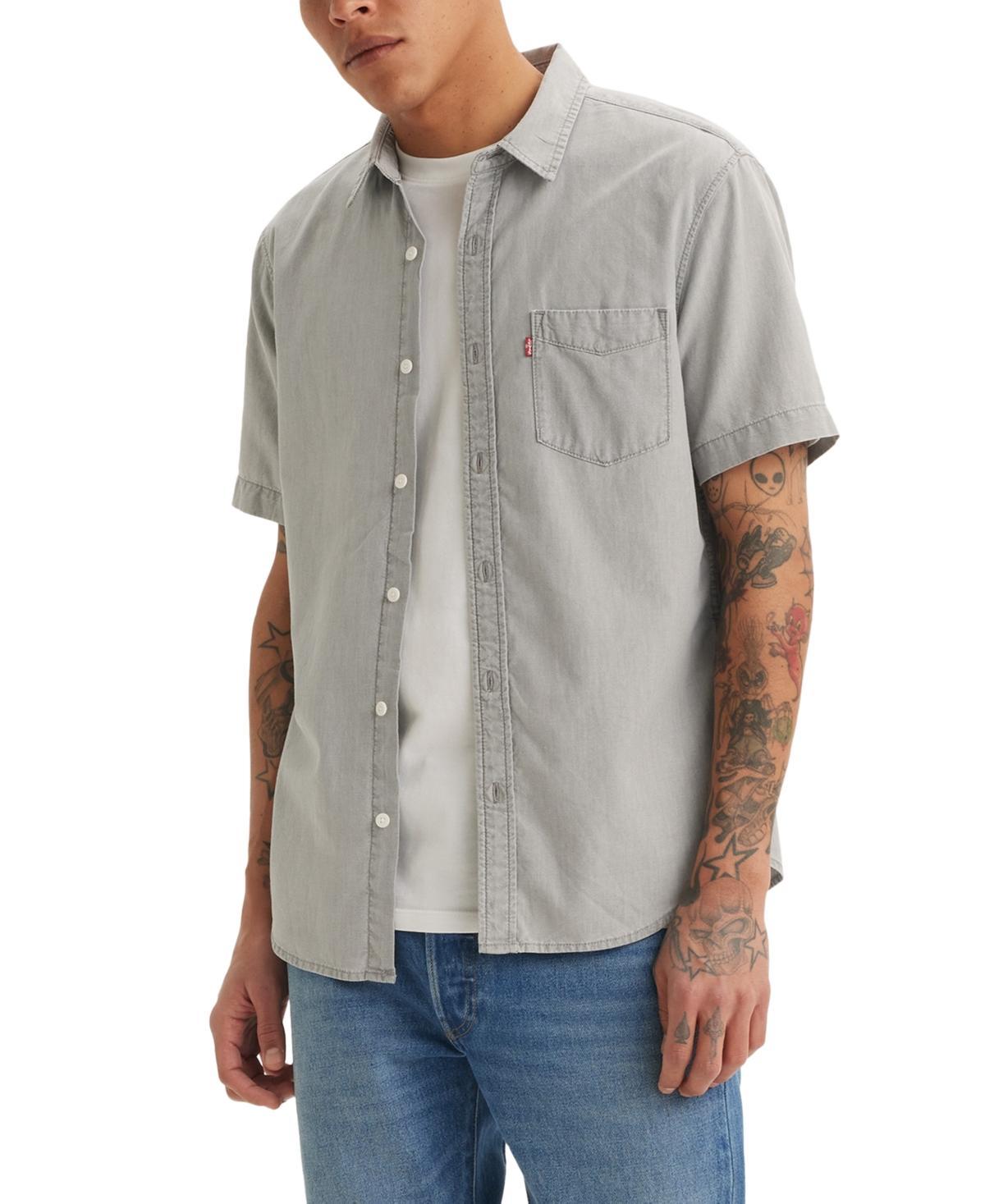 Men's Levi's® Classic Standard Fit Short Sleeve Shirt, Size: Small, Deja Vu Blue Product Image