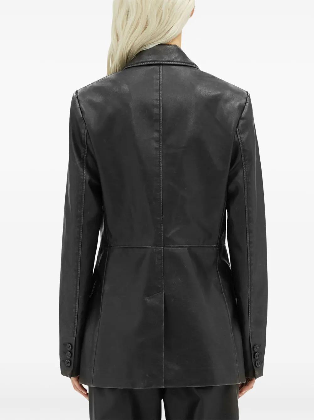 MSGM Single-breasted Leather Blazer In Black Product Image