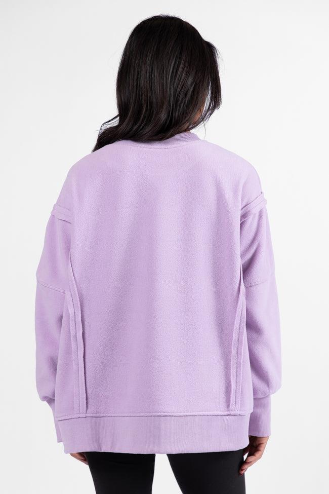 Scouted Out Purple Oversized Fleece Sweatshirt FINAL SALE Product Image