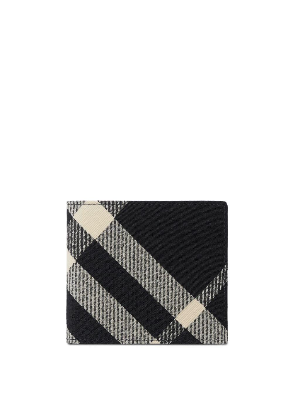 BURBERRY Checked Bi-fold Wallet In Black Calico Product Image