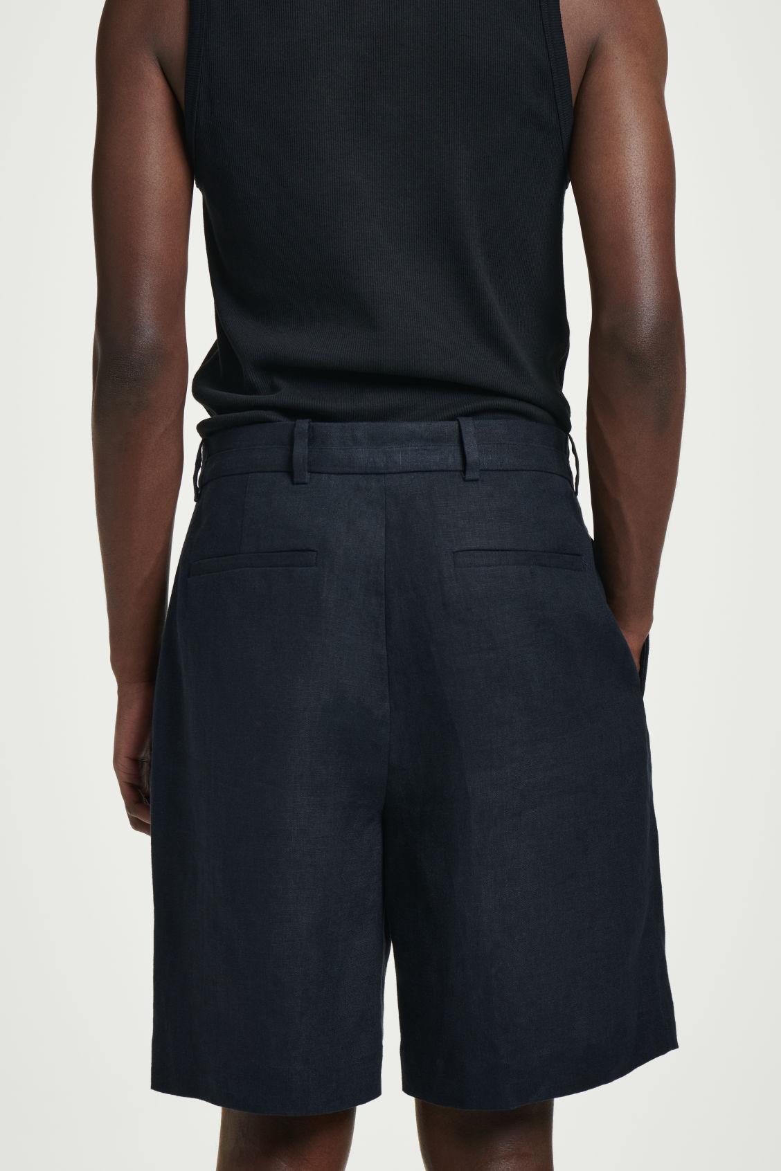 TAILORED DRAWSTRING LINEN SHORTS Product Image