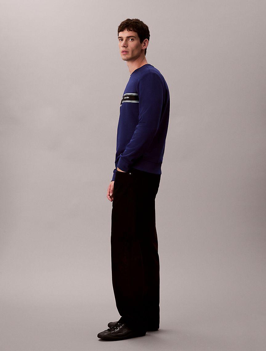 Fleece Stripe Classic Sweatshirt Product Image