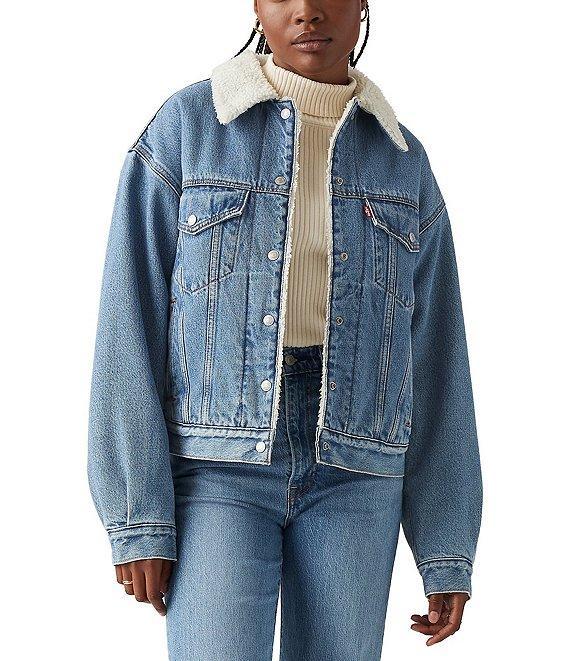 Levi's® Long Sleeve Sherpa-Detailed Denim Trucker Jacket Product Image