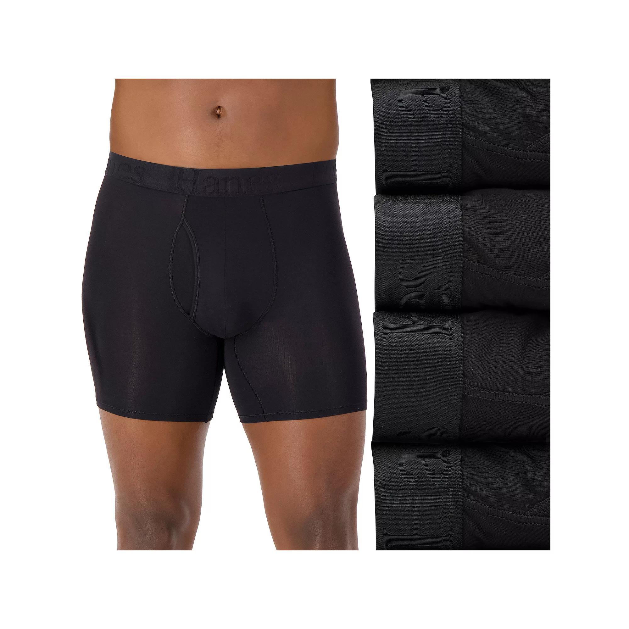 Hanes Originals Ultimate 3+1 Bonus Pack Men's SuperSoft Boxer Briefs, Size: Small, Black Product Image